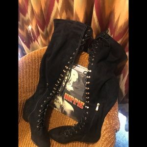Black KneeHigh Lace up boots